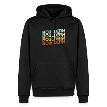 Escalade Rétro - Sweat à capuche Premium bio Homme - noir - Devant - Nico (187cm)