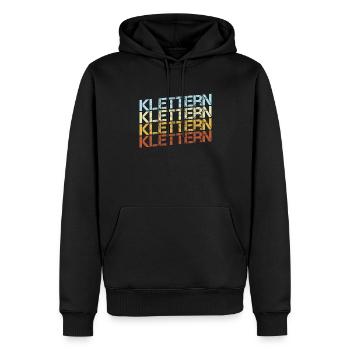 Klettern Retro - Männer Premium Bio Hoodie - Schwarz - Vorne - Nico (187cm)