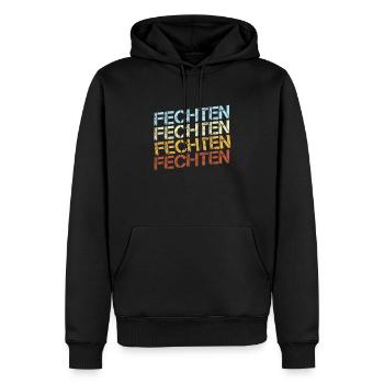 Fechten Retro - Männer Premium Bio Hoodie - Schwarz - Vorne - Nico (187cm)