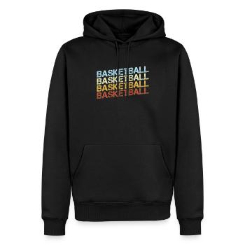 Basketball Retro - Männer Premium Bio Hoodie - Schwarz - Vorne - Nico (187cm)