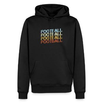 Football Rétro - Sweat à capuche Premium bio Homme - noir - Devant - Nico (187cm)