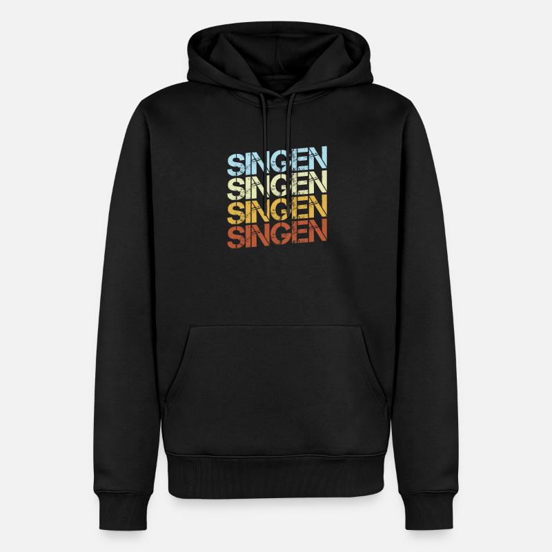 Singen Retro - Männer Premium Bio Hoodie - Schwarz