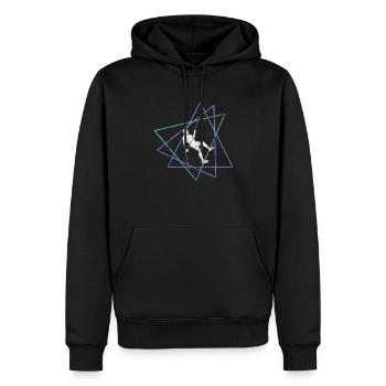 Grimper - Sweat à capuche Premium bio Homme - noir - Devant - Nico (187cm)