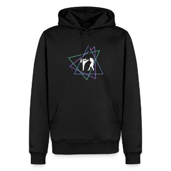 Arts martiaux - Sweat à capuche Premium bio Homme - noir - Devant - Nico (187cm)