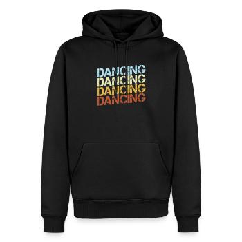 Danse Rétro - Sweat à capuche Premium bio Homme - noir - Devant - Nico (187cm)