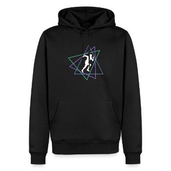 Joggen - Männer Premium Bio Hoodie - Schwarz - Vorne - Nico (187cm)