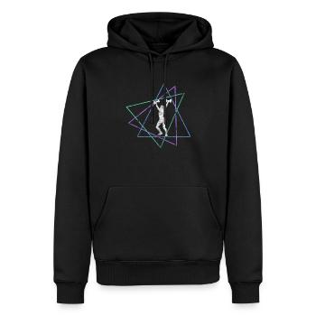 Egnethed - Herre Premium økologisk hoodie - sort - Foran - Nico (187cm)