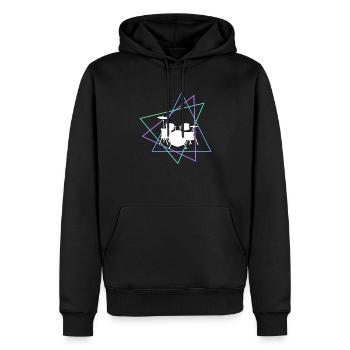 Percussion - Sweat à capuche Premium bio Homme - noir - Devant - Nico (187cm)