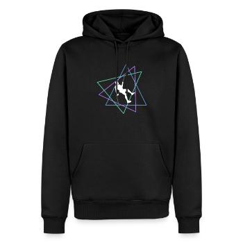 Grimper - Sweat à capuche Premium bio Homme - noir - Devant - Nico (187cm)