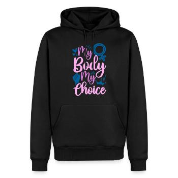 Feminist My Body My Choice - Men’s Premium Organic Hoodie - black - Front - Nico (187cm)