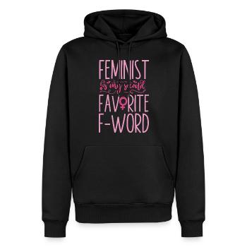 Feminist Feminist Is My Second - Men’s Premium Organic Hoodie - black - Front - Nico (187cm)