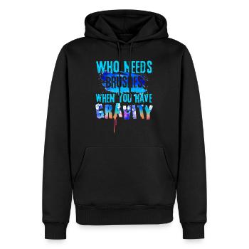 Peintre Toile Liquide Peinture Art Peinture - Sweat à capuche Premium bio Homme - noir - Devant - Nico (187cm)
