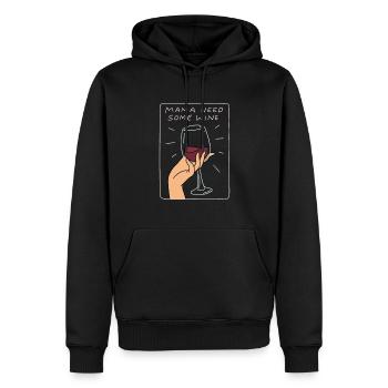 Red Wine Lover Wine Drinker Wine Tester Wine - Men’s Premium Organic Hoodie - black - Front - Nico (187cm)