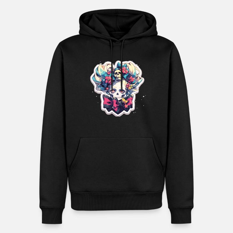Totenkopf - Männer Premium Bio Hoodie - Schwarz