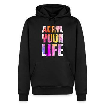 Peintre Toile Liquide Peinture Art Peinture - Sweat à capuche Premium bio Homme - noir - Devant - Nico (187cm)