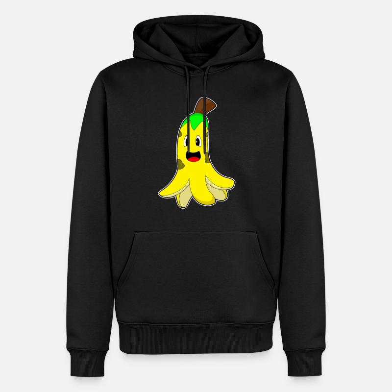 Krake Banane - Männer Premium Bio Hoodie - Schwarz