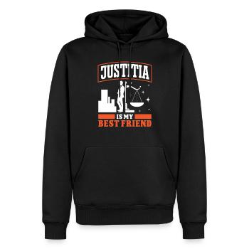 Lawyer Justitia My Best Friend Lawyer Lawyer - Men’s Premium Organic Hoodie - black - Front - Nico (187cm)