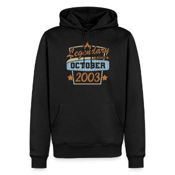 Année 2003 Octobre - Sweat à capuche Premium bio Homme - noir - Devant - Nico (187cm)