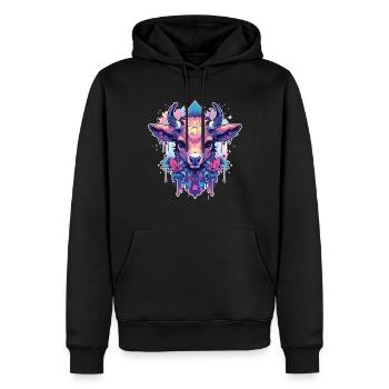 Vache Tête de vache Audacieuse Agriculture Veau - Sweat à capuche Premium bio Homme - noir - Devant - Nico (187cm)
