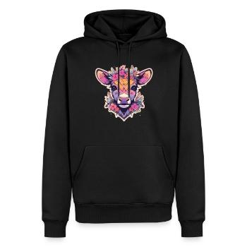 Kuh Kuhkopf Kühne Landwirtschaft Kälbchen - Männer Premium Bio Hoodie - Schwarz - Vorne - Nico (187cm)