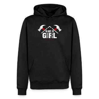 Roofer Girl - Roof Worker Roofing Girl - Männer Premium Bio Hoodie - Schwarz - Vorne - Nico (187cm)