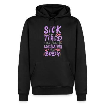Feminist Sick & Tired Of Old White - Men’s Premium Organic Hoodie - black - Front - Nico (187cm)