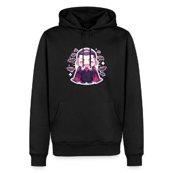 Vampir - Männer Premium Bio Hoodie - Schwarz - Vorne - Nico (187cm)