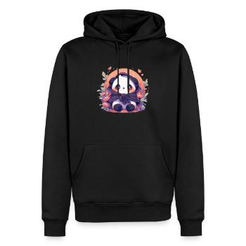 Panda Pandas Panda Ours Bébés Pandas Animaux - Sweat à capuche Premium bio Homme - noir - Devant - Nico (187cm)