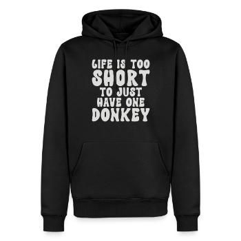 Cadeaux d’amoureux de l’âne - Sweat à capuche Premium bio Homme - noir - Devant - Nico (187cm)