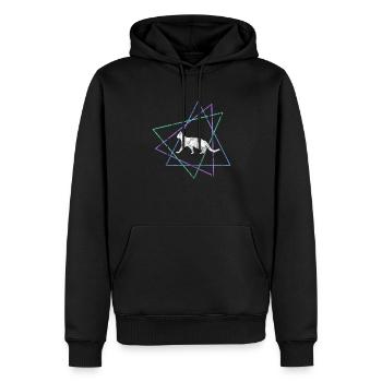Chat - Sweat à capuche Premium bio Homme - noir - Devant - Nico (187cm)