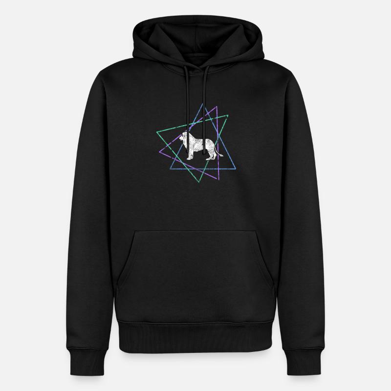 Löwe - Männer Premium Bio Hoodie - Schwarz