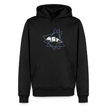 Maus - Männer Premium Bio Hoodie - Schwarz - Vorne - Nico (187cm)