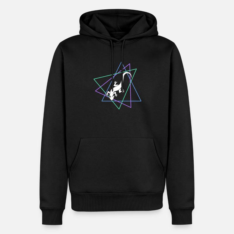 Eidechse - Männer Premium Bio Hoodie - Schwarz