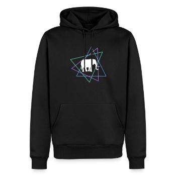 Elefant - Männer Premium Bio Hoodie - Schwarz - Vorne - Nico (187cm)