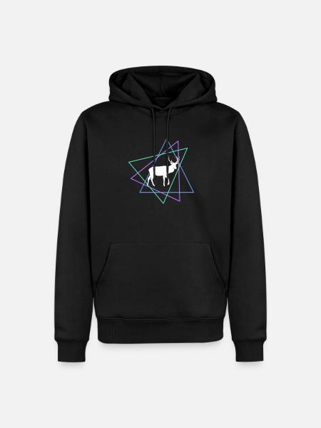 Cerf - Sweat à capuche Premium bio Homme - noir