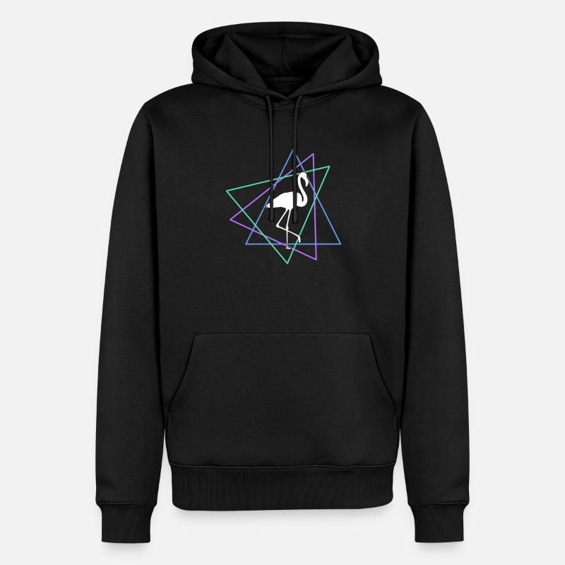 Flamingo - Männer Premium Bio Hoodie - Schwarz
