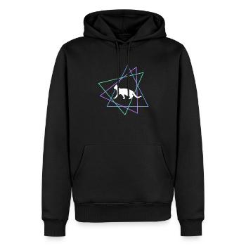 Chat - Sweat à capuche Premium bio Homme - noir - Devant - Nico (187cm)