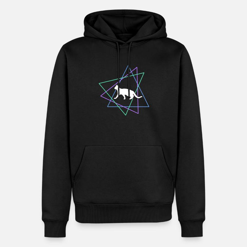 Chat - Sweat à capuche Premium bio Homme - noir