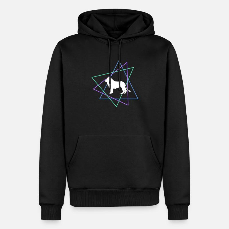 Löwe - Männer Premium Bio Hoodie - Schwarz