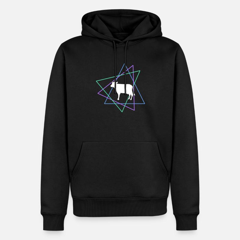 Vache - Sweat à capuche Premium bio Homme - noir