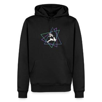 Élan - Sweat à capuche Premium bio Homme - noir - Devant - Nico (187cm)