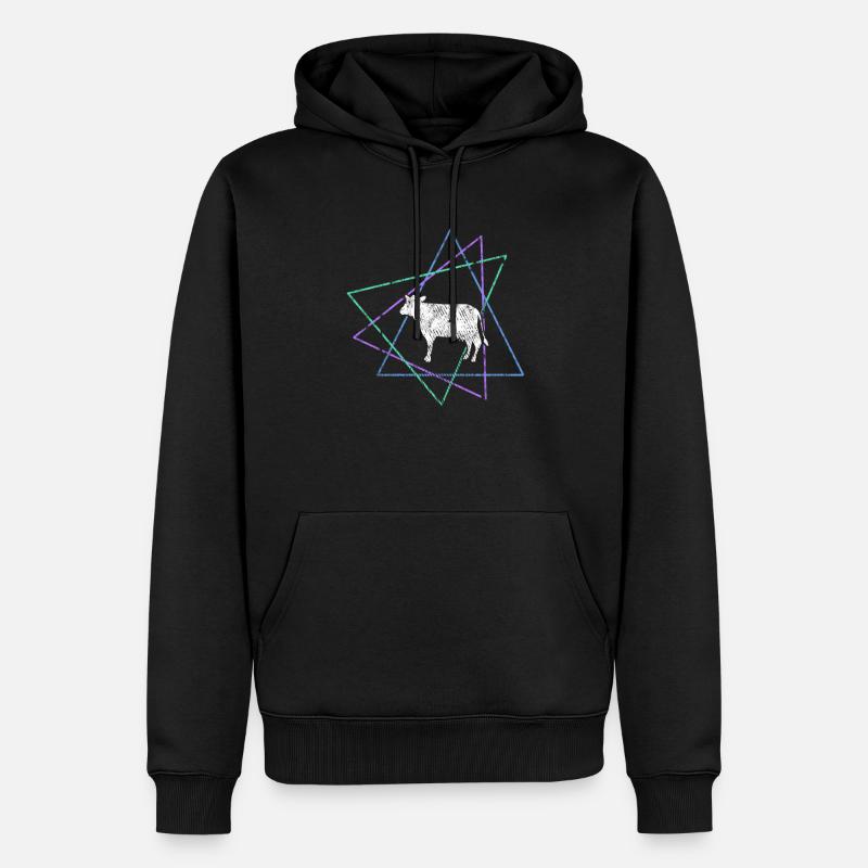 Kuh - Männer Premium Bio Hoodie - Schwarz