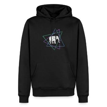 Éléphant - Sweat à capuche Premium bio Homme - noir - Devant - Nico (187cm)