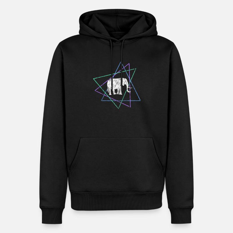 Elefant - Männer Premium Bio Hoodie - Schwarz