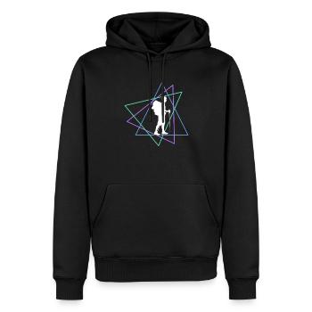 Wander - Men’s Premium Organic Hoodie - black - Front - Nico (187cm)
