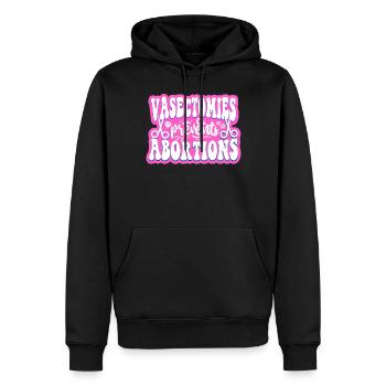 Feminist Vasectomies Prevents - Men’s Premium Organic Hoodie - black - Front - Nico (187cm)