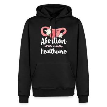 Feminist Abortion Is Healthcare - Men’s Premium Organic Hoodie - black - Front - Nico (187cm)