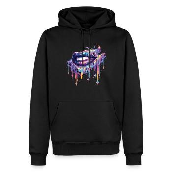 Lippen Kussmund Kuss Mund Rote Lippen - Männer Premium Bio Hoodie - Schwarz - Vorne - Nico (187cm)