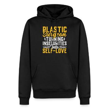 Chirurgien plasticien Self-Love Surgical - Sweat à capuche Premium bio Homme - noir - Devant - Nico (187cm)