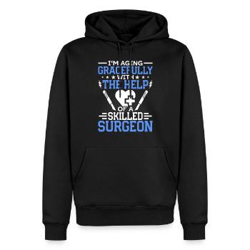 Chirurgien plasticien expérimenté - Sweat à capuche Premium bio Homme - noir - Devant - Nico (187cm)